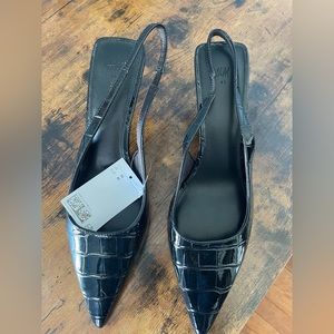 H&M Black sling back heels - brand new never worn size 10 / EUR 41